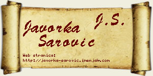 Javorka Šarović vizit kartica